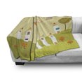 thumbnail image 3 of Fantasy Soft Flannel Fleece Blanket, Fairy Girl Floating over the City with Colorful Balloons Doodle Style Town on Hill, Cozy Plush for Indoor and Outdoor Use, 60" x 80", Multicolor, by Ambesonne, 3 of 6