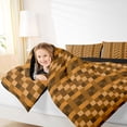 thumbnail image 4 of Feelyou Pixelated Blocks Miners Twin Comforter Sets, Brown Rectangle Boy Bedding Set, 2pcs, 4 of 8