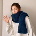 thumbnail image 4 of Skymirror Women Scarf Knitted Solid Color Plain Thickened Soft Keep Warm Comfortable Autumn Winter Adults Long Scarf Shawl for Outdoor, 4 of 8
