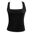 thumbnail image 4 of Chaleco informal de mujer de color liso con cuello cuadrado - Mezcla de poliéster ligera - Para todas las estaciones - Tallas S-XL, 4 of 5