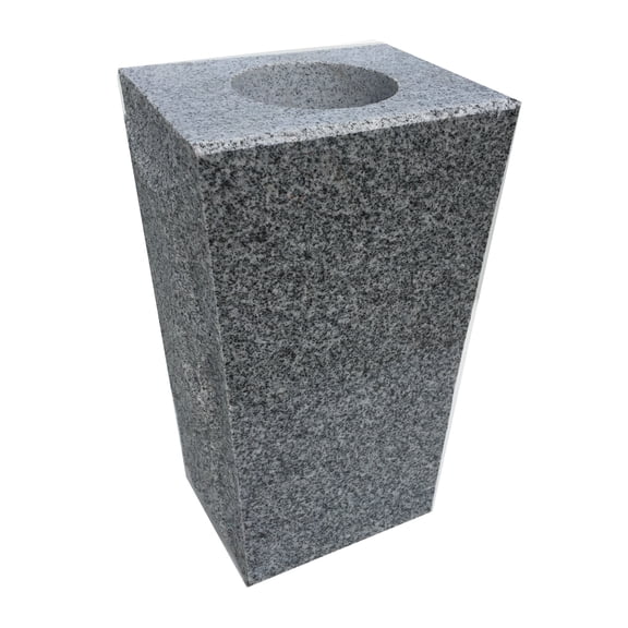 Upstate Stone Works Granite Vase Tapered (5"x4"x9") Gray Cemetery Grave