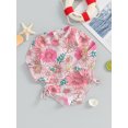 thumbnail image 2 of Bagilaanoe Toddler Baby Girl One-Piece Swimsuit Flower Print Long Sleeve Zipper Rashguard Swimwear 6M 9M 12M 18M 24M 3T Kids Ruffle Bathing Suit, 2 of 8