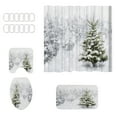 thumbnail image 2 of Elainilye Christmas Bathroom Set with Shower Curtain Santa Design Includes Bath Mat Toilet Cover for Holiday Decor, 2 of 6