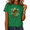 1-Green, variant on Women's Boho Sunflower Faith Quote Graphic Short Sleeve T-Shirt Religious Daily Soft Tees Tops