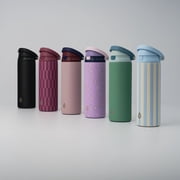 TAL 24oz Stainless Steel 2-in-1 Straw and Chug Water Bottle with Push Lid, Geometric Berry Print