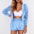 thumbnail image 2 of Women's Casual Hoodie Shorts Set Summer Athletic Wear Comfy Two Piece Outfit For Daily Campus, 2 of 2