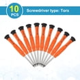 thumbnail image 3 of 10 Pcs T3 Torx Mini Tournevis 3mm Tête Torx Magnétique Longueur 87mm pour Petits Appareils Réparations, Orange, 3 of 7