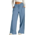 thumbnail image 2 of Women's Solid Color Lacing Wide Leg Casual Pants Summer Leisure Fashion, 2 of 5