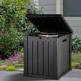 thumbnail image 3 of 50-Gallon Weatherproof Outdoor Storage Box - Black Resin, 3 of 5
