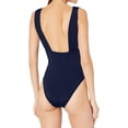 thumbnail image 3 of Trina Turk Women's Standard Plunge Wrap Front One Piece Swimsuit, Midnight//Getaway Solids, 4, 3 of 4