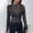 Black, variant on GZWYHT Women's Sheer Mesh Tops Polka Dot Print Long Sleeve Shirts Blouses Slim Fit T Shirts See Through Blouse Black L