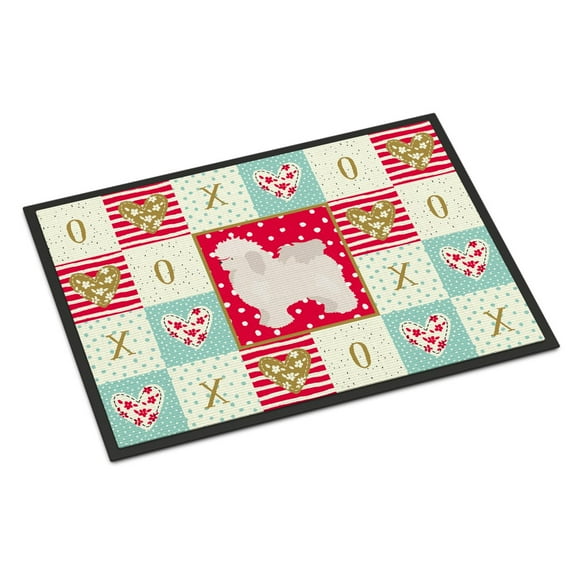 Carolines Treasures CK5815MAT Bolognese Love Door Mat Indoor Rug or Outdoor Welcome Mat 18x27 Doormat 27"L x 18"W