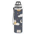 thumbnail image 2 of Owls Clouds Pattern Sport Water Bottle Tritan with Straw 1000ml Portable for Outdoor Daily Use, 2 of 7