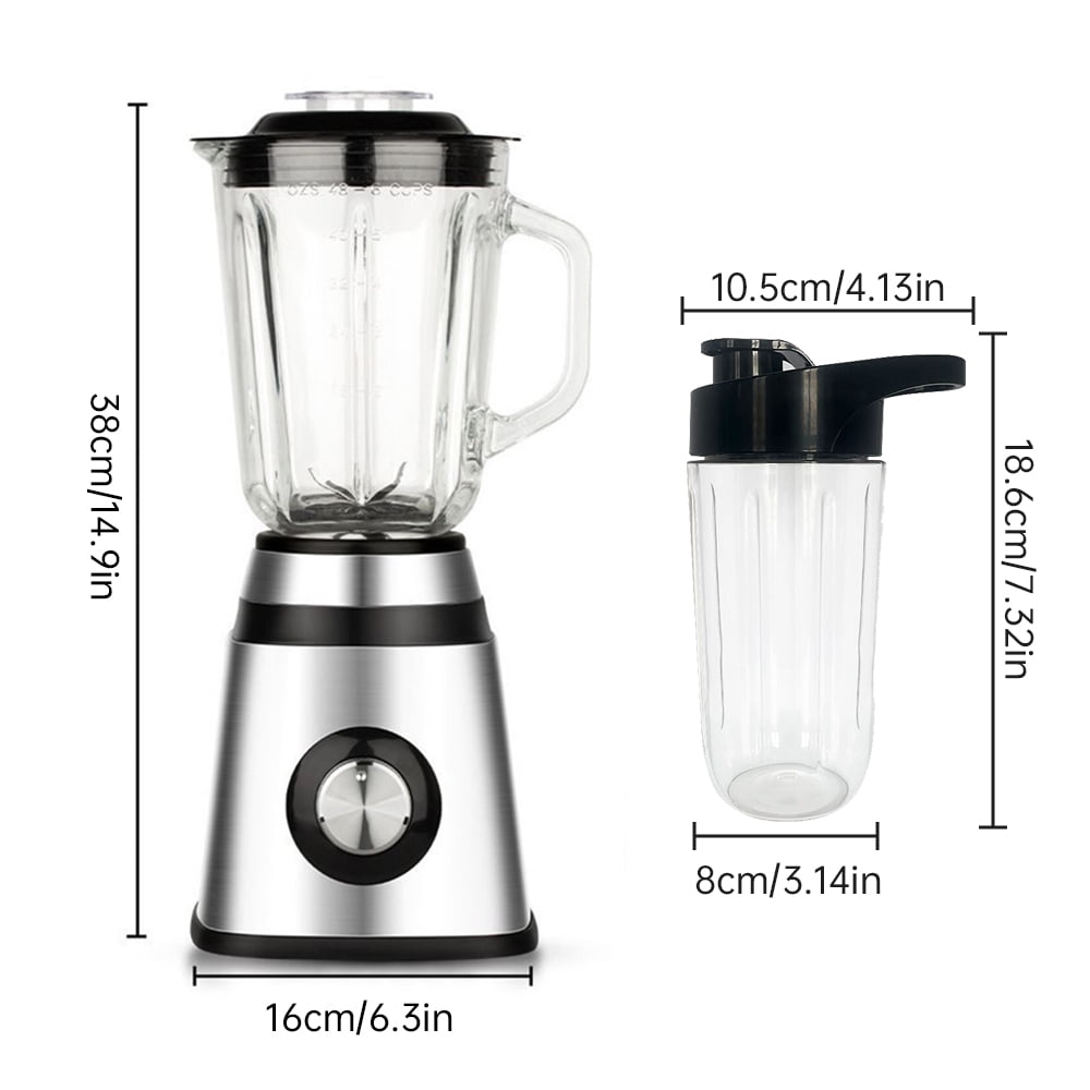 Professional Blender 500W Juicer Machines Smoothie Blender with 51 Oz Capacity Glass Jar for Kitchens and Home