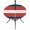 Navy blue Red, variant on Round Outdoor Tablecloth with Umbrella Hole and Zipper, Navy Blue Red Stripe Tablecloth with Elastic Waterproof, Modern Art Horizontal Striped Patio Table Covers for 31" - 35" Picnic Pool Tables