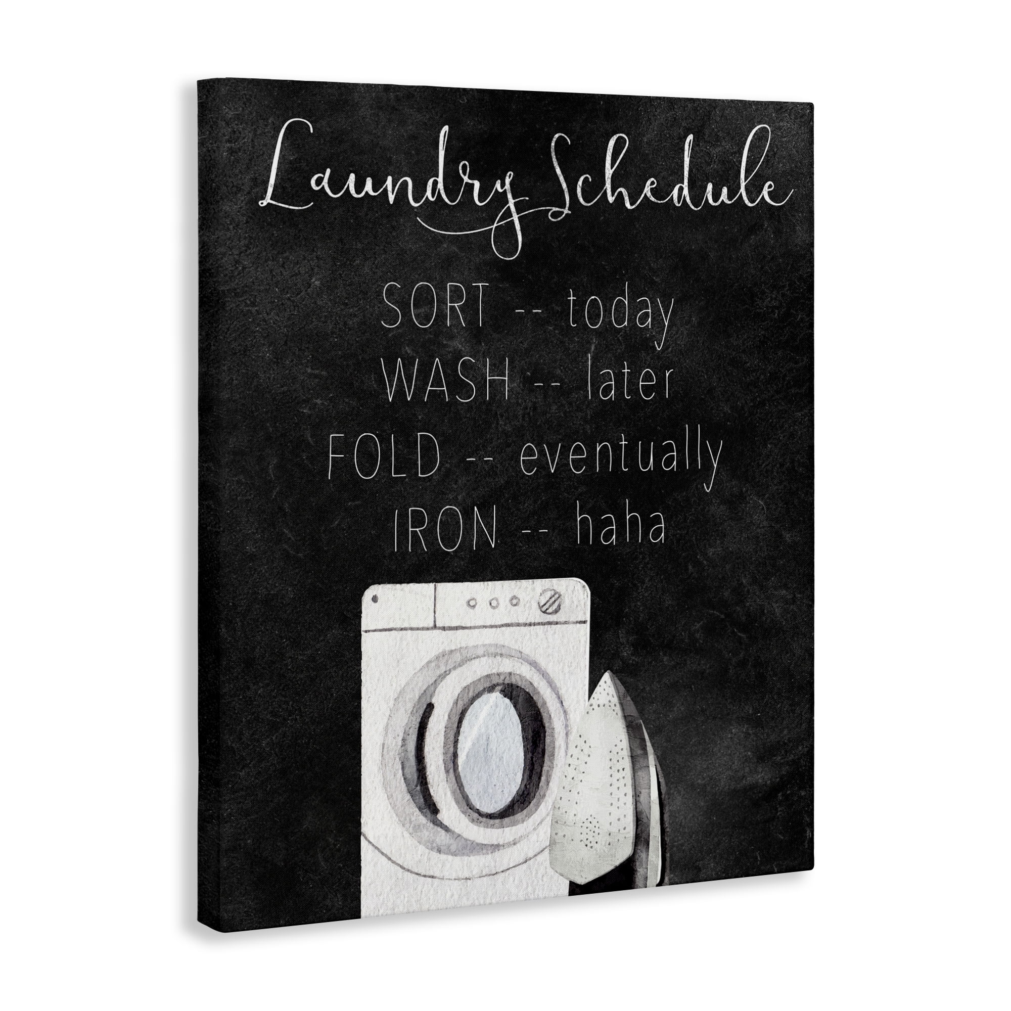 Lazy Laundry Schedule Humor Canvas Wall Art, design by Kim Allen