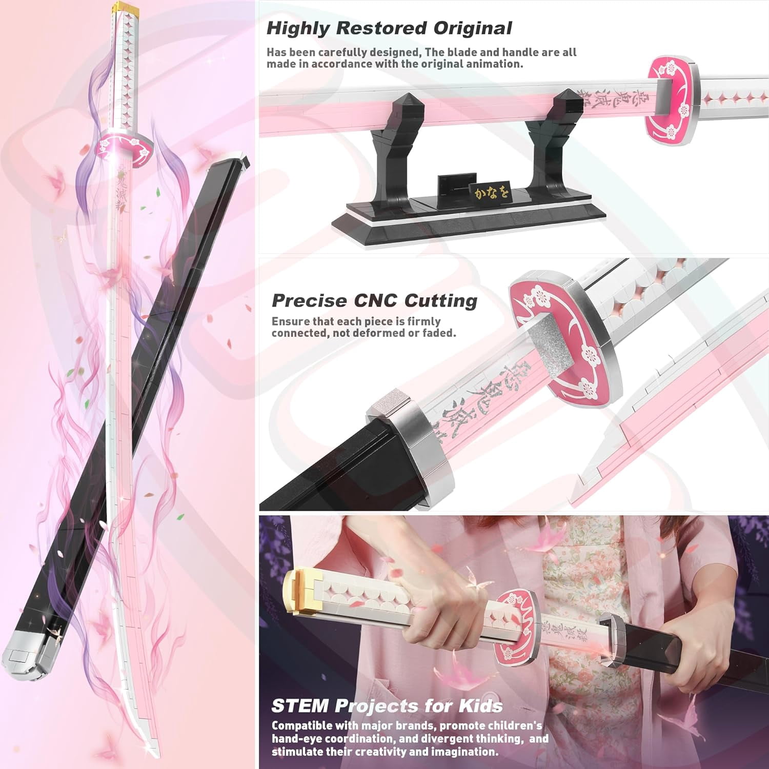 GZBricker Anime Tsuyuri Kanao Katana Swords Building Sets Cosplay for Adults Compatible with Lego