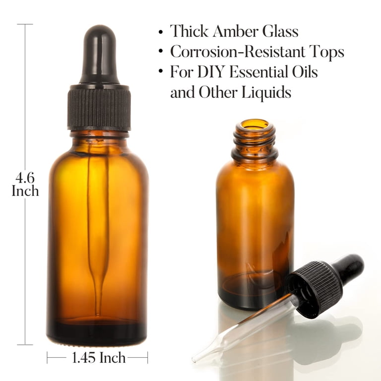 BEGIKET 50-Pack 1ML Tincture Bottles With Droppers - Glass, Travel-Size, For Essential Oils