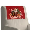 thumbnail image 4 of SCRAWLGOD Santa Christmas Tree Dachshund Print Red 1 Piece Recliner Headrest Cover Non Slip Sofa Headrest Cover PU Leather Recliner Chair Head Protector Covers for Home Decoration 17x27in, 4 of 7