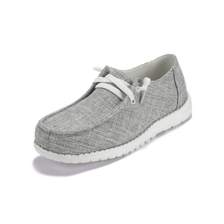 

SIMANLAN Women Shoes Slip On Walking Shoe Non-slip Canvas Loafers Ladies Low Top Flats Womens Comfortable Gray 12