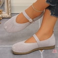 thumbnail image 4 of Women's Barefoot Mary Jane Flats - Wide Toe Box & Square Toe Mesh Knit Ballet Flat Shoes, Comfortable Dressy Casual Soft Soled Shoes Beige 8.5(41), 4 of 9