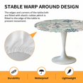thumbnail image 2 of Elastic Fitted Round Tablecloth, Blue Teal Coastal Waterproof Stretch Table Cover for 55"-60" Tables, Summer Beach Starfish Coral Nautical Rustic Washable Outdoor Tablecloths for Patio, Camping, 2 of 9