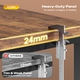 thumbnail image 5 of Amadwell 63 Inch Reversible L Shaped Desk with 0.95 Inch Thicker Desktop,Power Outlets Computer Desk,Corner Gaming Desk for Home Office, Metal Frame, Rustic Brown, 5 of 9