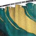 thumbnail image 3 of Teal and Gold Marble Flow Lines Pattern Shower Curtain 36"x72" ,Bathroom Decorative Shower Curtains Set with 12 Hooks,Modern Waterproof Washable Shower Curtain, 3 of 6