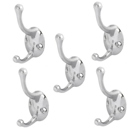 5pcs Zinc Alloy Wall Mounted Double Hanging Hook Hanger for Robe Coat Hat (Best Hooks For Hanging Towels)
