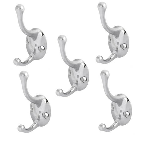 - Uxcell 5pcs Zinc Alloy Wall Mounted Double Hanging Hook Hanger for Robe Coat Hat Towel