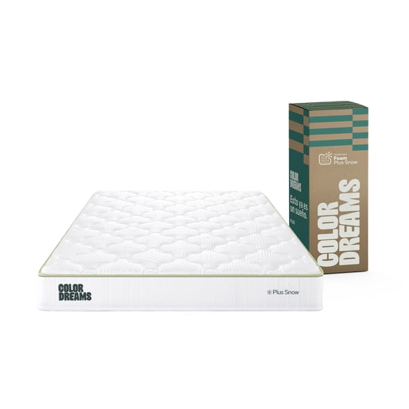 Colchón Queen Size Color Dreams Foam Plus Snow | 23 cm | Firmeza media | Caja | Certificado
