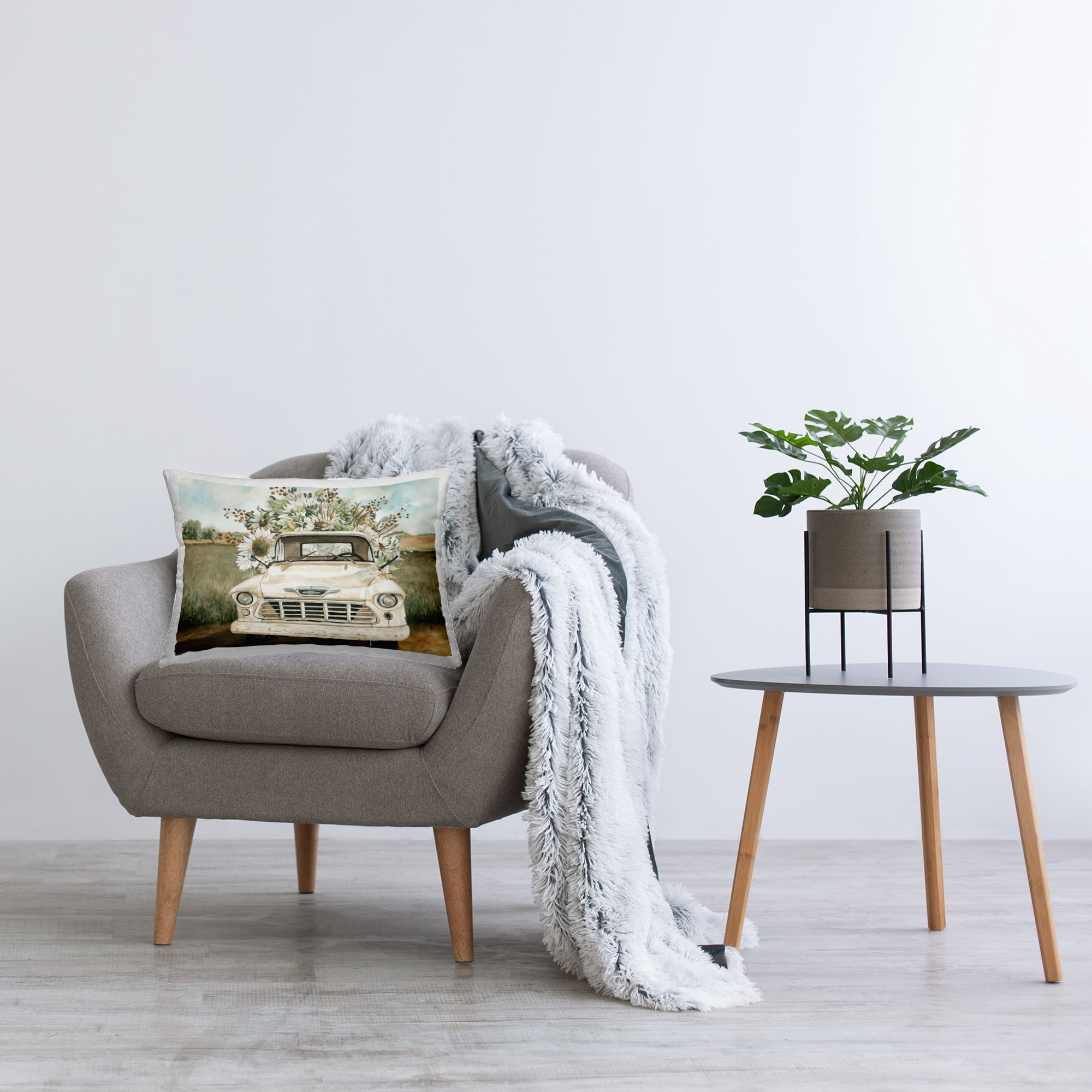 Stupell Industries Retro Country Flowers Delivery Decorative Printed Throw Pillow, design by Cindy Jacobs