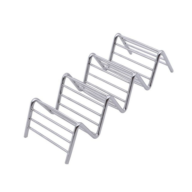 Stainless Steel Taco Rack Stand Taco Holder Hold 3 or 4 Hard or Shell Tacos