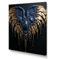 thumbnail image 2 of Designart "Angel Wings in Royal Blue and Gold II" Fashion Canvas Wall Art - Glam Gold Fantasy Entryway Wall Art, 2 of 6