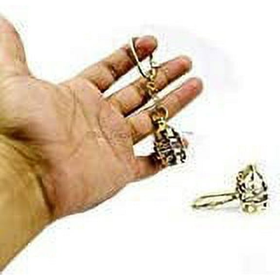 Nagina International Brass Metal Crafted Key Chains | Ship's Bell | Lantern | Magnifying Glass | Key Tags & Rings | Beautiful Tiny Gifts | Nautical Decor (Helmet)