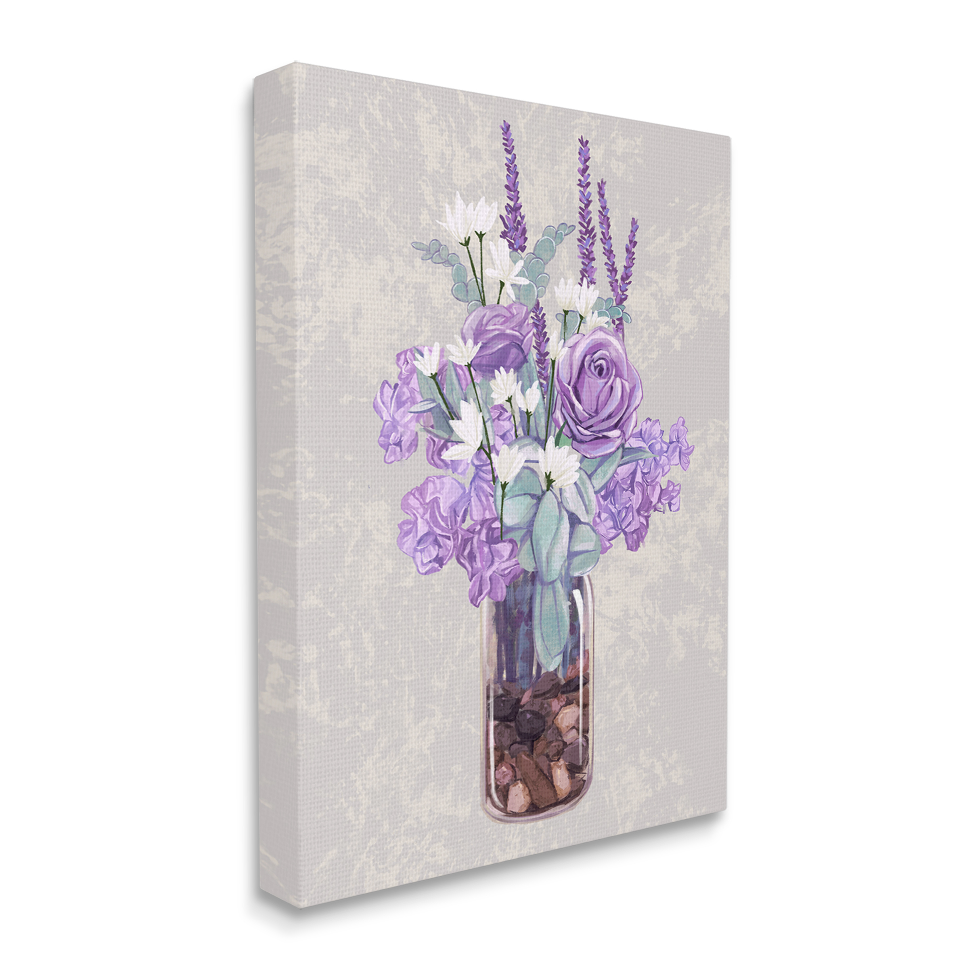 Stupell Industries Mixed Purple Bouquet Full Rose Wildflower Blooms Graphic Art Gallery Wrapped Canvas Print Wall Art, Design by Ziwei Li