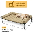 thumbnail image 3 of Cooling Elevated Dog Bed Add Removable Waterproof Bolster Cushion Mat, Raised Pet Cot with Breathable Teslin Mesh, No-Slip Feet, Dog Couch Bed for Indoor Outdoor, 42x30inches, Beige, CWC2331B, 3 of 14