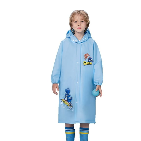 TELOLY Toddler Rain Jacket,Water-Resistant Layer Kids Rain Jacket,Rainy Day Ready Girls Rain Jacket,Blue