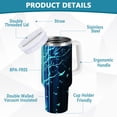 thumbnail image 2 of Yayeee 40oz Stainless Steel Tumbler with Straw and Handle Double-Wall Insulated Travel Water Bottle, Blue Tree, 2 of 8