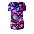 thumbnail image 5 of Puntoco moda mujer casual cuello redondo blusa estampada manga corta camiseta verano tops Puntoco Puntoco-7377, 5 of 5