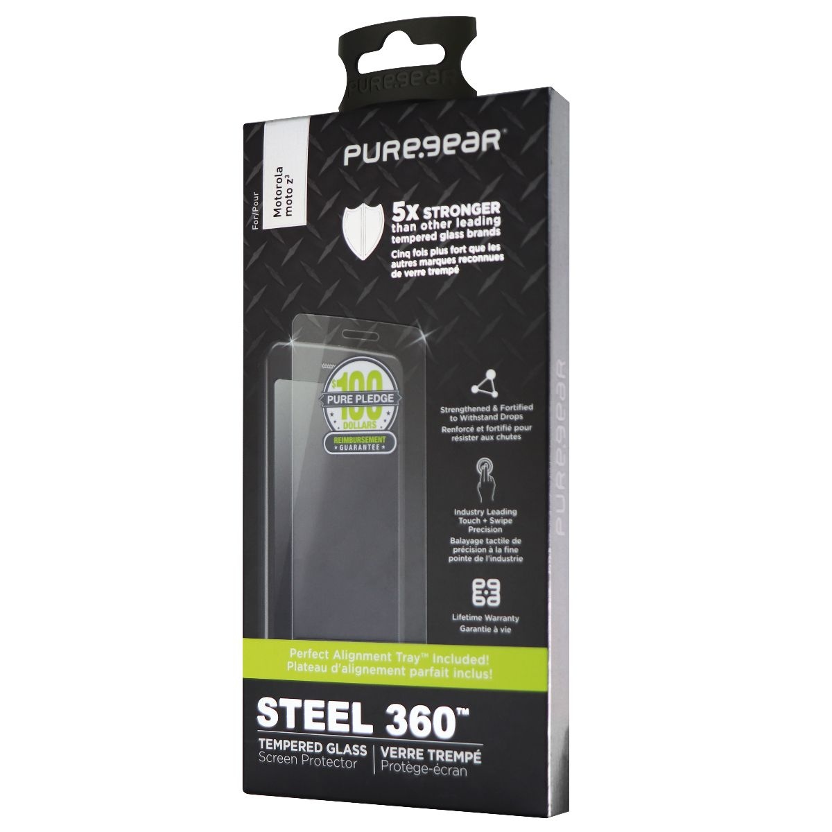 PureGear Steel 360 Tempered Glass Screen Protector for Motorola Moto Z3