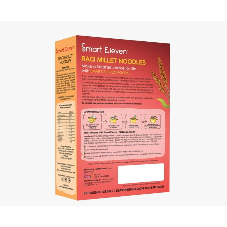 Smart Eleven Healthy Millet Noodles Combo Pack (Multi-Ragi Millet Noodles)  