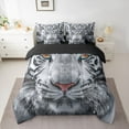 thumbnail image 2 of Manfei Female Men Tiger Wildlife Bedding Comforter Set 7pcs,Jungle Animal Queen Bedding Sets Super Cozy,Woodland Safari Wildlife Queen Sheet Sets,Ultra Soft Home Decor,Reversible, 2 of 8