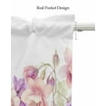 thumbnail image 5 of Vintage Botanical Linen Curtain Valance for Bedroom/Bathroom/Kitchen/Office/Living/Dining Room Windows,Country Retro Colorful Watercolor Floral Pocket Topper Drapes Decorative Cafe Drapery 42x12, 5 of 6