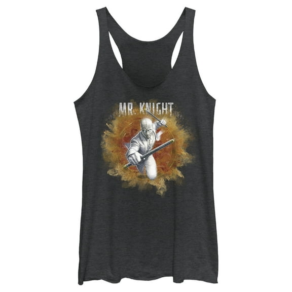 Women's Marvel: Moon Knight Mr. Knight Sandstorm Racerback Tank Top Black Heather Large