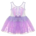 thumbnail image 3 of Loodgao Kids Girls Shiny Sequins Ballet Dance Dress Ice Skating Gymanstic Leotard Mesh Tutu Dress Lavender 8, 3 of 7