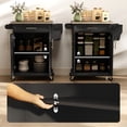 thumbnail image 6 of HOMCOM Rolling Kitchen Island Utility Trolley, Storage Cart on Wheels With Drawer, Spice Rack, Black, 6 of 9