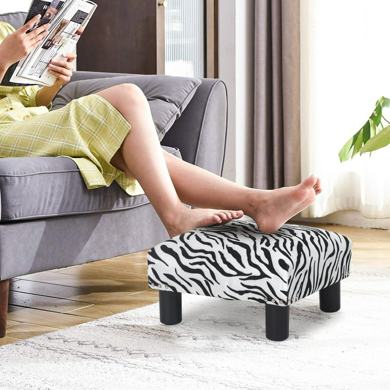 Homebeez Fabric Ottoman Footstool Square Footrest,Padded Foot Rest