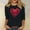Black, variant on Valentines Day Tee Shirts for Women Plus Size 3/4 Sleeve Tops for Women Heart Print Casual Layering Loose Festivals Tops