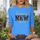 thumbnail image 5 of TaTaai 3/4 Sleeve Round Neck Printed Top, Women's Loose Casual Blouse, Versatile Cool Design, Suitable for Home Daily Casual Outfits Gift, 5 of 6